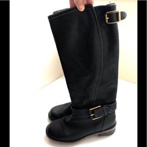 Lucky Brand Black Leather Knee-High Boots